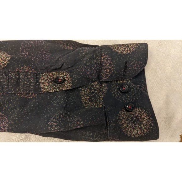 Jared Lang Shirt Men's XL Button Up Long Sleeve Cotton Men, Fireworks pattern - Picture 3 of 11